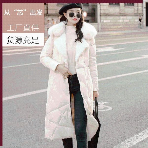 

women's down & parkas korean version of slim and long jacket, mid-luxury fur collar female winter jacket coat1, Black