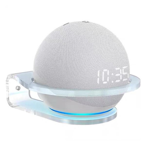 

wall mount for echo dot 4 acrylic bracket wall mount stand holder space saving solution for smart speaker shelf rack