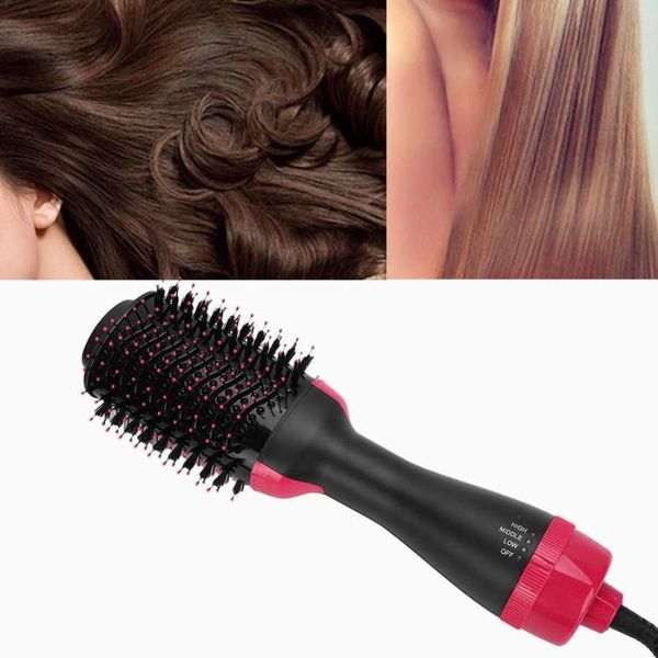 

hair bun maker 4 in 1 one step air brush straightener comb curling styling tools, Brown
