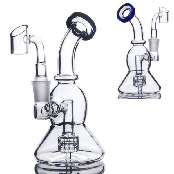 Nuovo Arrivial MINI Blue Black Tire Dab Rigs da 5,5 pollici a forma di zucca Mini Bong in vetro per acqua Banger da 14,4 mm Disponibile