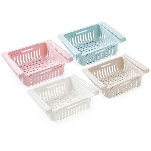 

stretchable fridge organizer fresh spacer layer storage rack adjustable refrigerator drawer basket pull out fridge drawers wmtyqb
