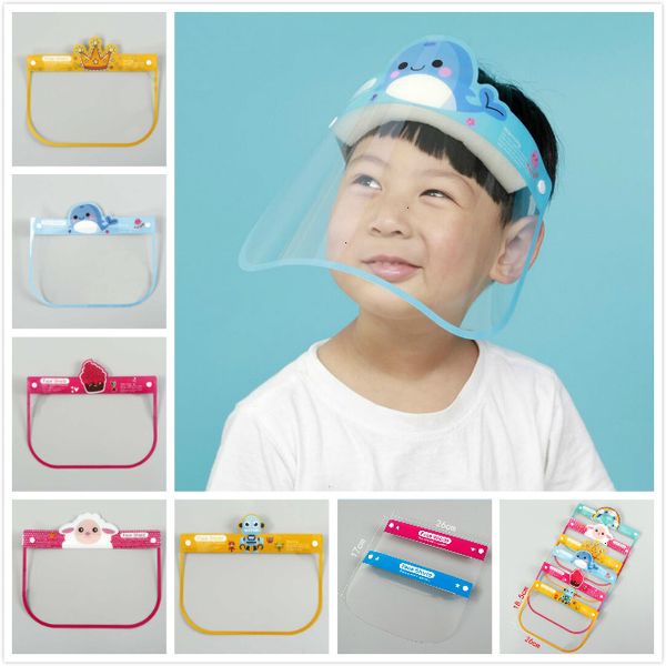 

factory children cartoon anti-splash dust anti droplet full cover adjustable cute safety clear face shield party mask