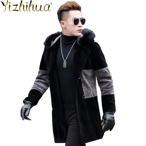 

azazel winter sheep shearling fur coat real fur collar jacket men 2020 fashion natural coats plus size 4xl 8325 zl336, Black