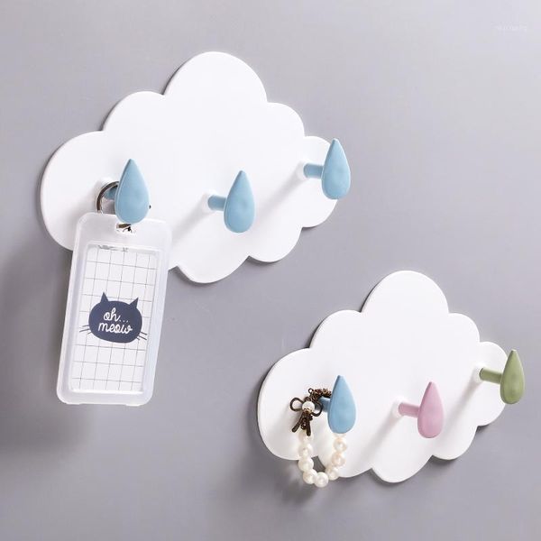 

hooks & rails cloud shape pp wall decorative self-adhesive sticky hook for hanging clothes coat hanger key holder home organizer1