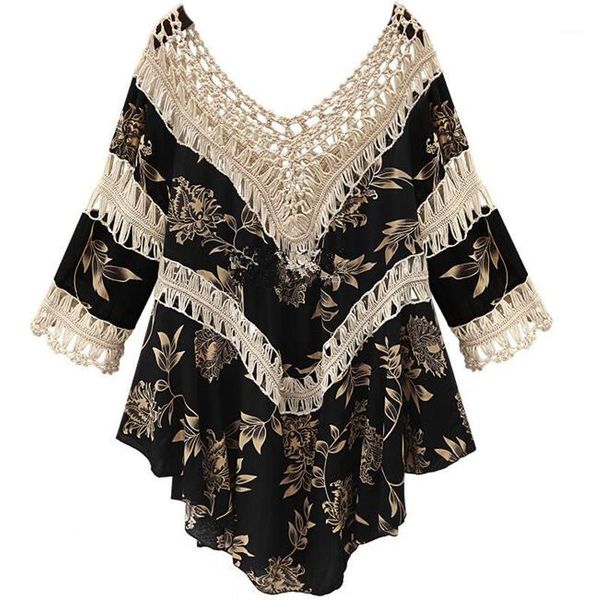 

boho dress casual o-neck ladies summer beach sundress women patchwork hollow out loose femme mujer vestidos dress ad08501, Black;gray