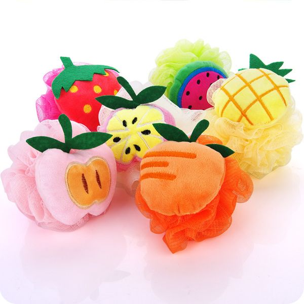 

cute children soft cotton baby bath brush cartoon baby bath sponge powder puff newbron infant shower product rubbing towel balls