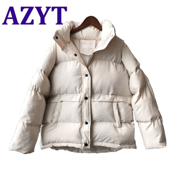 

azyt women oversized 4xxl winter jacket thicken warm cotton down parka coat casual streetwear down jacket for women 201119, Black