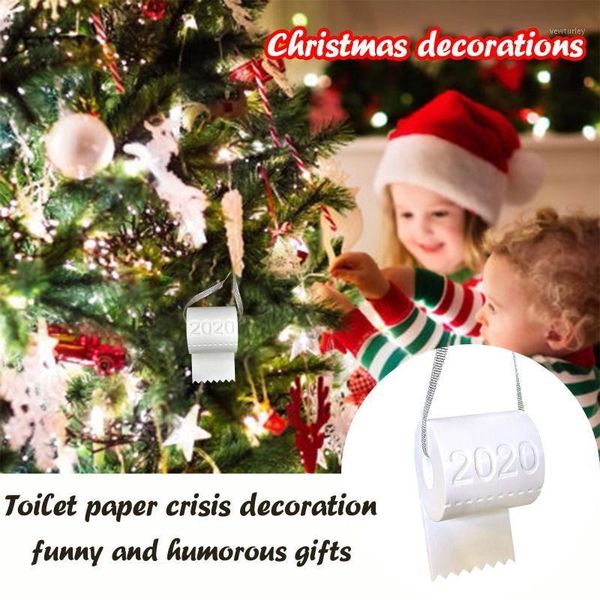 

christmas decorations *white toilet roll paper crisis tree hanging ornaments gift pendant 2021 special funny for home kerst1