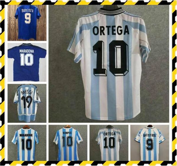 

retro version 1978 1986 1994 1998 argentina home soccer jersey messi maradona caniggia quality batistuta 94 95 retro classic football shirt, Black;yellow