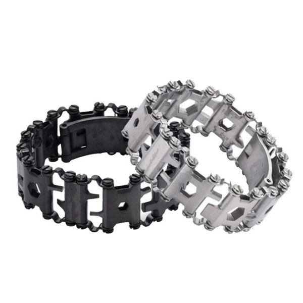 

wearable multi-function stainless steel tool bracelet for walkers, Silver