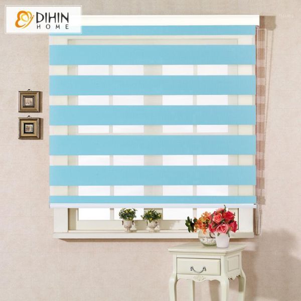 

dihin home polyester translucent double layer blackout curtain zebra blind rollor blinds custom made curtains1