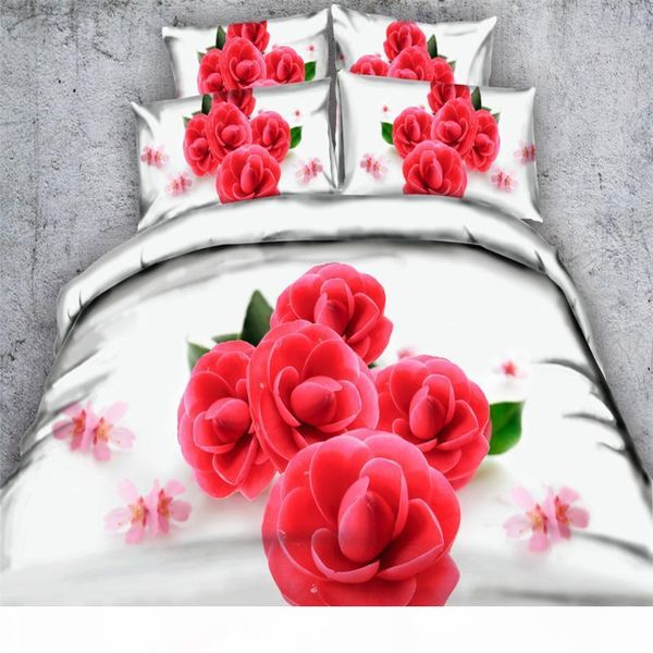 

european size bed cover set wedding decorative rose floral bedding set eu king romantic valentine's day couple duvet cover