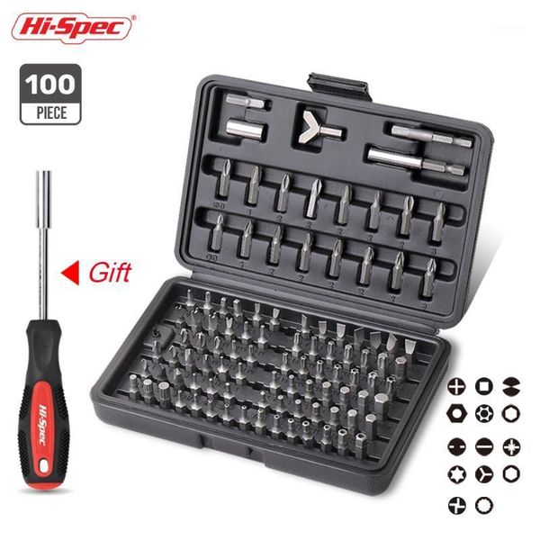 

hi-spec 100pc screwdriver set with bit driver tamper proof torq torx hex star screw driver bit set for home appliances repair1