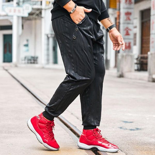 

2020 suitable for men's jogger trousers men's fashion street casual pants large size tether sports pants xl-4xl 5xl 6xl1, Black