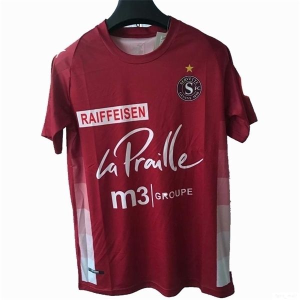 

2020 new servette soccer jerseys sebastien barros stevanovic barbosa alphonse custom 20 21 servette fc home red football shirt uniform, Black;yellow