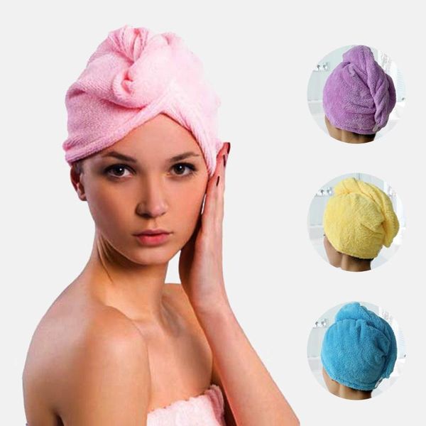 

shower caps quickly dry hair hat wrapped adeeing microfiber turban cap towel bathing bathroom accessories