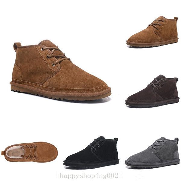 

2020 new autumn and winter wool boots men's suede classic boots casual warm mini boot chestnut color size us35-us44 fashion, Black