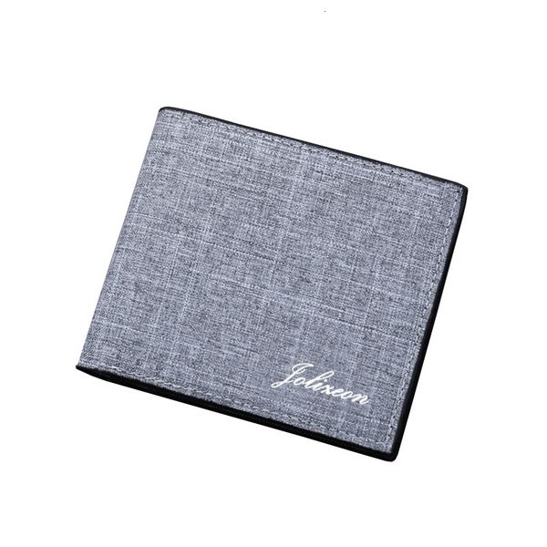 

functional men's short canvas multi card horizontal denim ultra thin us dollar bag wallet, Red;black