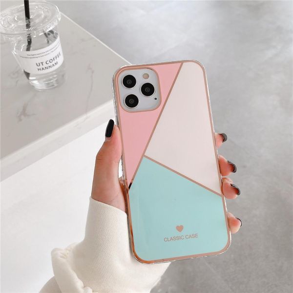 

flykylin plating geometric phone case for iphone 12 11 pro max xr xs max 7 8 plus soft imd shockproof plating back bbyepw packing2010