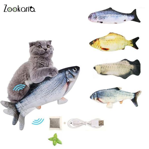 

moving fish cat toy electronic flopping cat kicker fish toy catnip toys for cats pet supplies funny chew for indoor1
