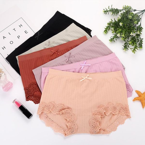 

antibacterial briefs lace modal panties soft cotton crotch underwear womens lingerie breathable underpants female intimates, Black;pink