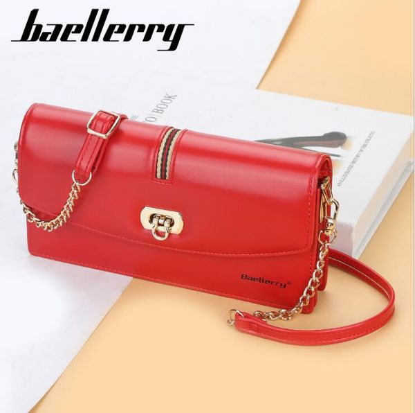 

wholesale women wallet retro leather chain bag trend contrast leathers long purse Candy-colored leatherss womens fashion storage wallets, Red(boutique box)