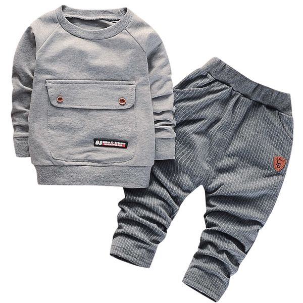 

fashion girl boys clothing sets long sleeve striped splice suits 2pcs leisure children clothes for kids home suit lj200916, White