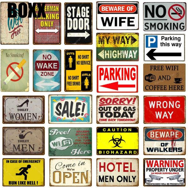 

no wake zone metal plate wall decor restrooms toilet tin signs vintage poster wifi smoking painting plaques