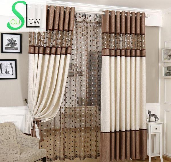 

slow soul brown gray european curtains bird nest spliced curtain linen tulle for living room kitchen bedroom roman sheer1