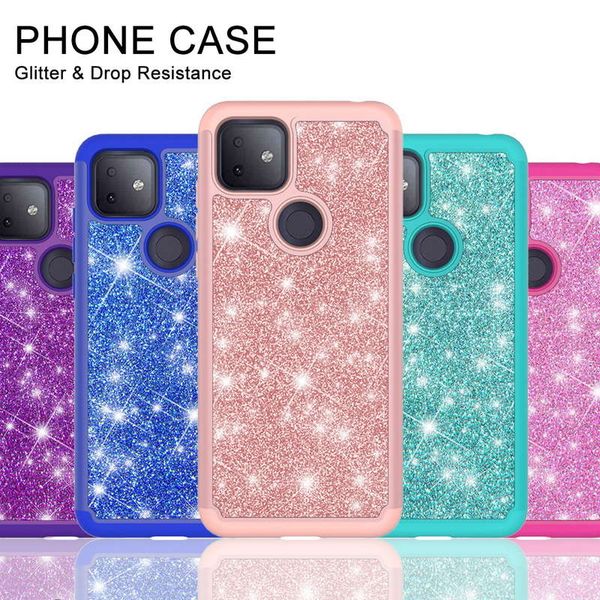 

чехол силиконового блеска для tcl t-mobile revvl 5g / 4 плюс противоскользящий ударопрочный phone bag cover cover защитные чехлы