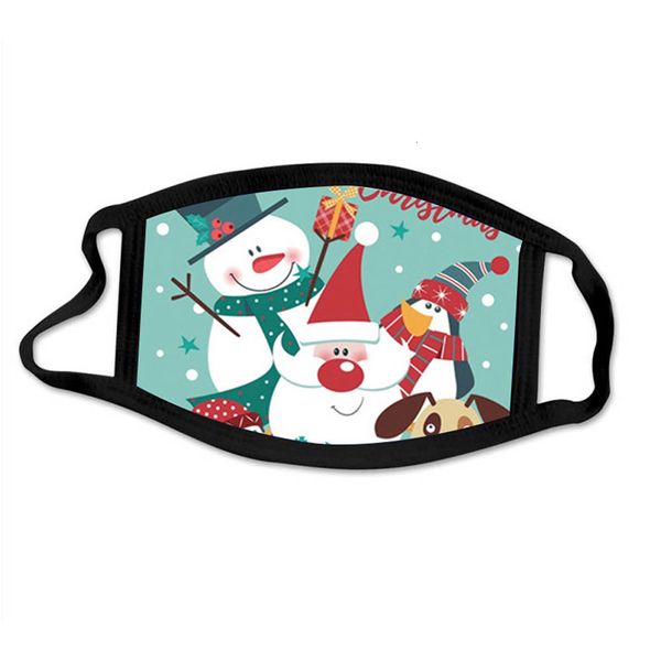 

printed 2020 fashion christmas kids xmas face masks anti dust fog snowflake mouth cover breathable washable reusable
