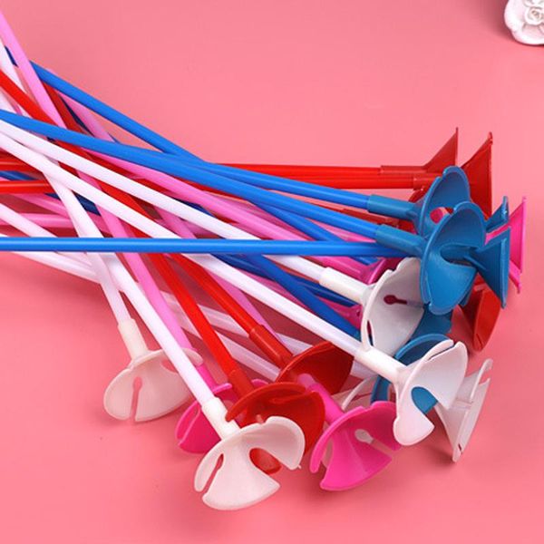 

10pcs lot 30 40cm latex foil balloon sticks white pvc rods for balloons holder sticks with cup party decoration accessories toys wmtgvc