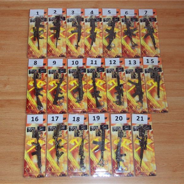 

ak47 crossing cf hero shadowless the line toy of fire weapon metal simulation real gun model key chain, Silver