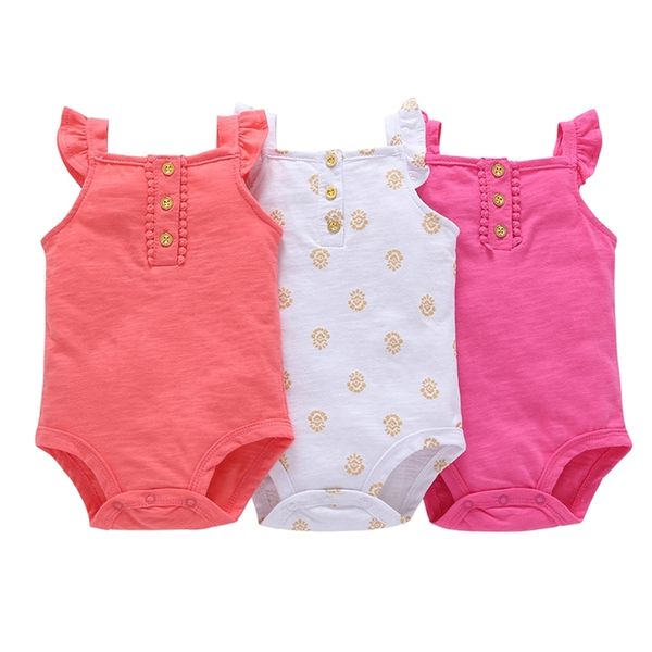

sleeveless bodysuit for baby boy girl summer clothes 3pcs/set newborn body suit cotton fashion bodysuits clothing 6-24m 201216, Blue