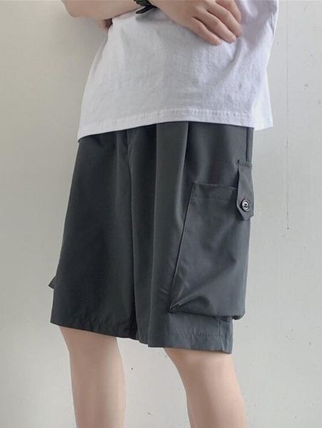 

men slant pocket cargo shorts k3th#, Black