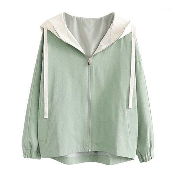 

women autumn winter long sleeve casual matching color thin hooded zip pockets coat jacket cardigan gift1, Black;brown