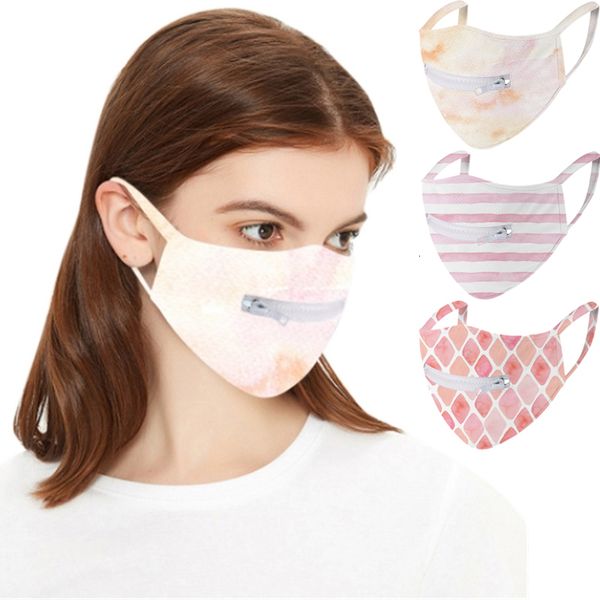 

design personality fashion washable face mask reusable zipper protective masks dust-proof breathable cycling m