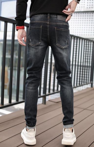 

k1113 fashion men's jeans 2020 runway european design party style men's clothing1, Blue