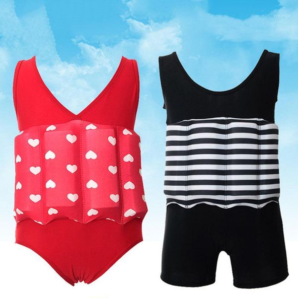 

floating buoyancy baby boy/girl swimsuits detachable swimwear siamese swimming training kids swimming float suits1, White;black