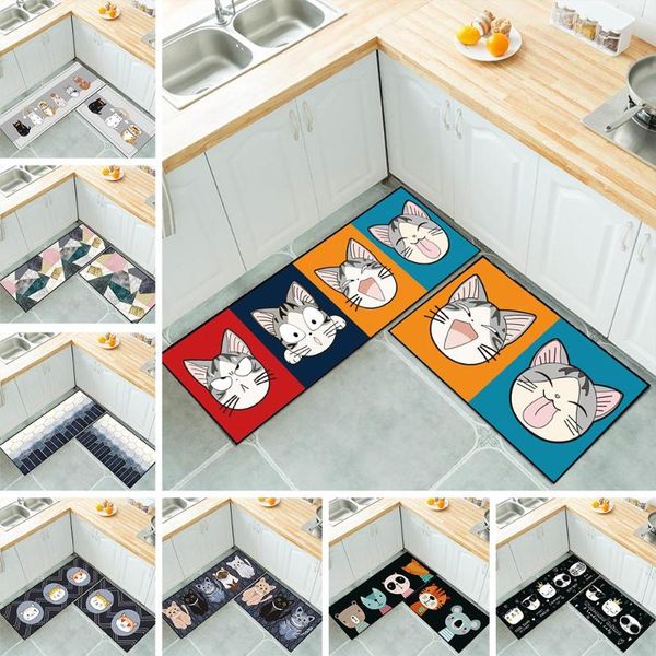 

kitchen mat anti-slip modern area rugs living room balcony bathroom printed carpet doormat hallway geometric bath mat^ blanket