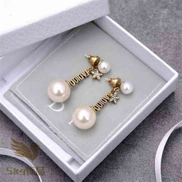 

86% off factory shopnew silver needle star tassel pearl versatile fashion, Golden