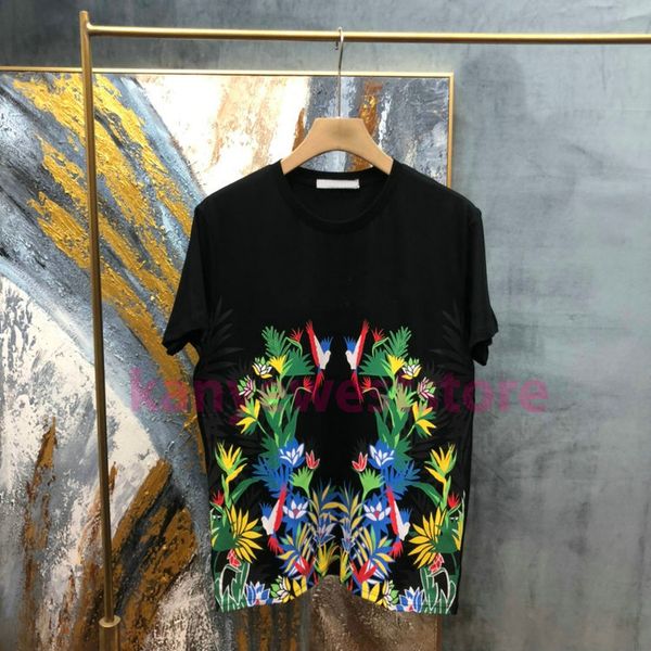 

2021 europe spring summer flower letter print cotton tee skateboard men designer t shirt women fashion casual tshirt, White;black