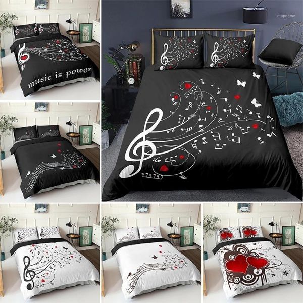 

bedding sets 3d digital duvet cover music note printed set beating comforter kids for winter us/eu/au size1
