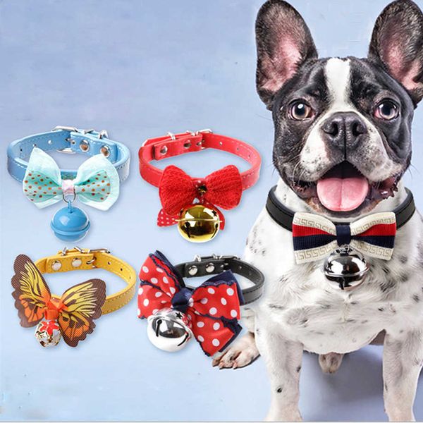 

wholesale adjustable dog fashion puppy tie big bow starry sky bell collar bowknot necktie animals pet xmas gifts