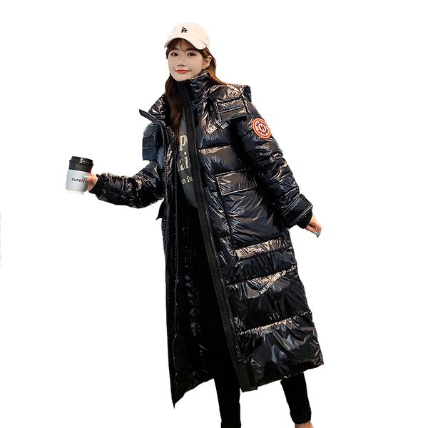 

2021 new winter new oversized coats thick winter jacket women hooded down cotton coat long jacket female mujer coats xogj, Black