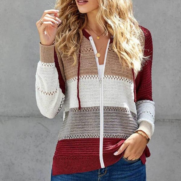 

lc2531016 selling fashion women fall colorful stripe ladies fancy hoodie sweatshirts girls hoodies, Black