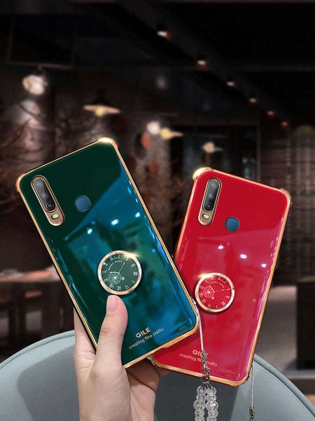 

vivoy3 / y17 creative clock bracket electroplated silica gel soft shell vivoy5s lens package fall proof mobile phone case