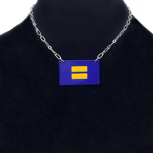 

pendant necklaces unique design square fashion punk custom acrylic necklace for women accessories party gift, Silver