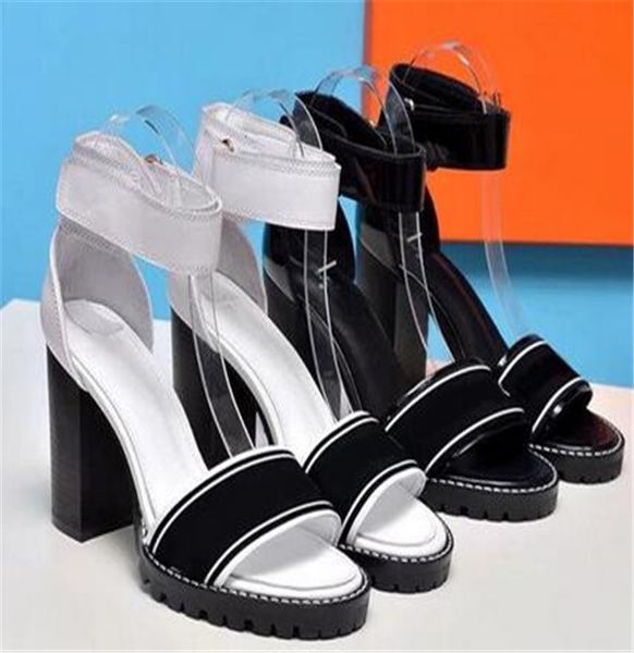 

19k new quality women design sandal leather girl dress wedding shoes heel sandals lady shoes mid-heel sandal, Black