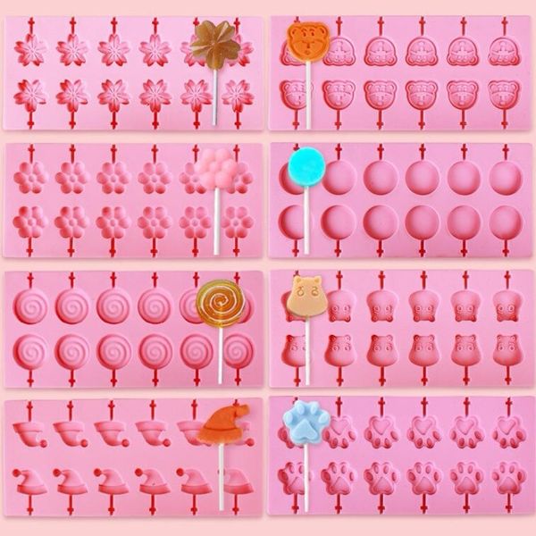 

lolli silicone mold 3d hand made sucker sticks chocolate cake jelly candy mold with sticks party decoration